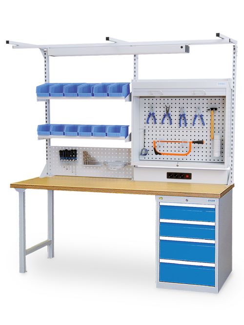 Produktbild Bedrunka+Hirth Multiwand Aufbau workline aus Stahlblech mit LED Beleuchtung 2000 x 1250 mm