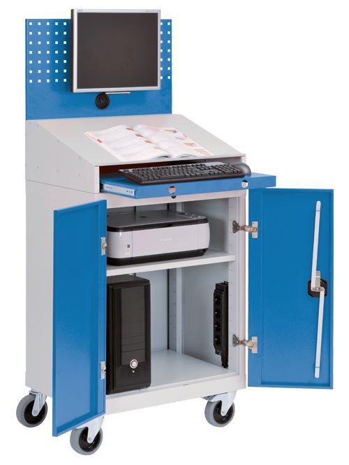 Produktbild Bedrunka+Hirth Pultaufsatz für Computerwagen mit Tastaturauszug 680 x 500 x 640 mm