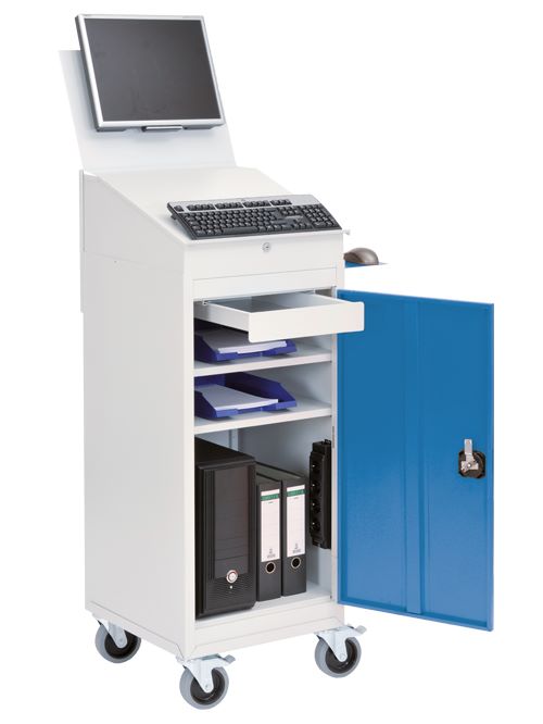 Produktbild Bedrunka+Hirth Pultaufsatz für Computerwagen 500 x 500 x 250 mm Stahlblech