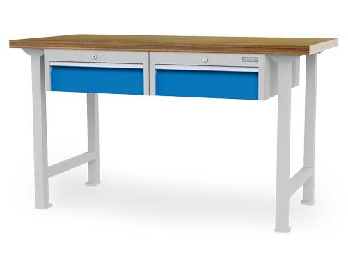 Produktbild Bedrunka+Hirth Reihenwerkbank 2 kleine Schubladen mit Griffschloss 1500 x 750 x 859 mm