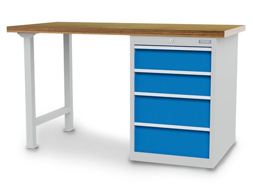 Produktbild Bedrunka+Hirth Reihenwerkbank Rastermaß 18-24 mit Schubladenblock 1500 x 750 x 859 mm