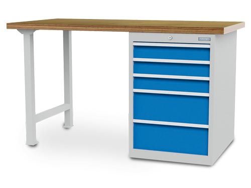 Produktbild Bedrunka+Hirth Reihenwerkbank 5 Schubladen mit Auszugssperre 1500 x 750 x 859 mm