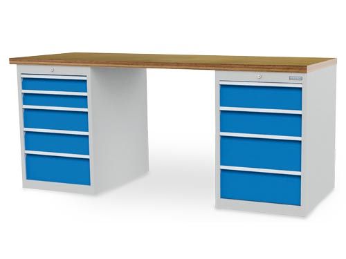 Produktbild Bedrunka+Hirth Reihenwerkbank mit 9 Schubladen mit Verriegelung 1500 x 750 x 859 mm