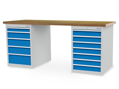 Produktbild Bedrunka+Hirth Reihenwerkbank mit 12 Schubladen Maße 2000 x 750 x 859 mm bild 1