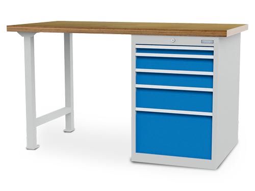 Produktbild Bedrunka+Hirth Reihenwerkbank R 18-24 mit 5 Schubladen Buche Multiplex