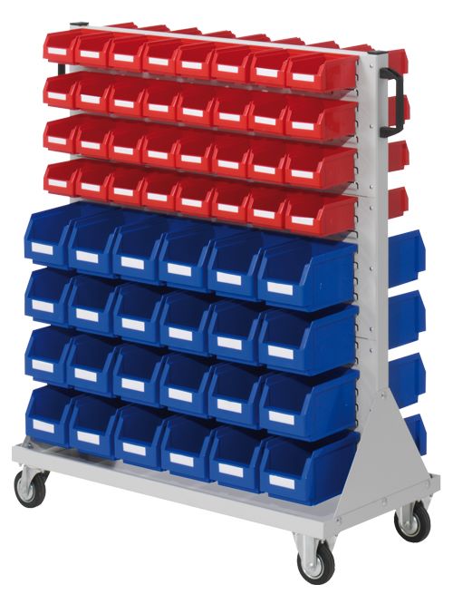 Produktbild Bedrunka+Hirth Rollwagen Größe 3 mit 112 Sichtlagerkästen 1000 x 500 x 1230 mm