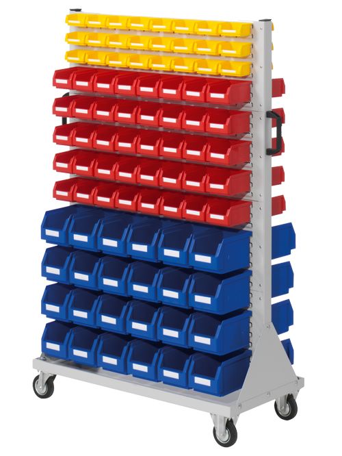 Produktbild Bedrunka+Hirth Rollwagen Größe 4 mit 176 Sichtlagerkästen in der Größe 1000 x 500 x 1580 mm