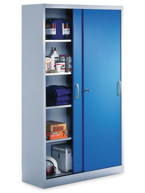 Produktbild Bedrunka+Hirth Schiebetürenschrank Dreh Druckzylinderschloss 1200 x 500 mm Stahlblech bild 1