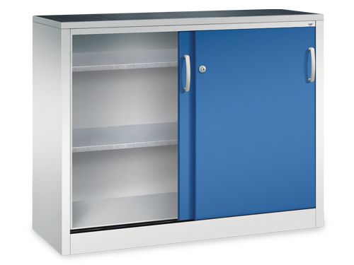 Produktbild Bedrunka+Hirth Schiebetürenschrank mit Dreh Druckzylinderschloss Stahlblech H 1000 mm