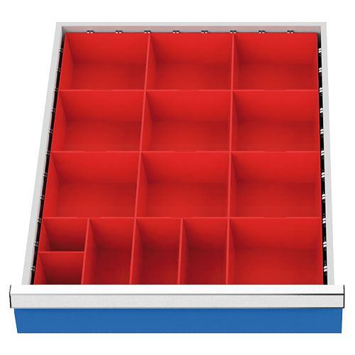 Produktbild Bedrunka+Hirth Schubladeneinteilung R 18-24 Kleinteilekästen für Front 100 mm BxT 450 x 600 mm