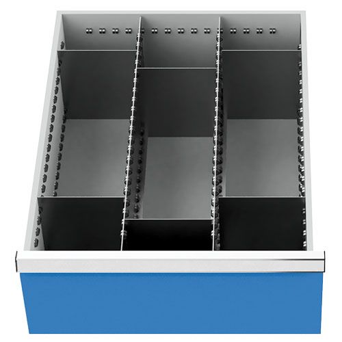 Produktbild Bedrunka+Hirth Schubladeneinteilung R 18-24 Metalleinteilung für Front 200 mm BxT 450 x 600 mm