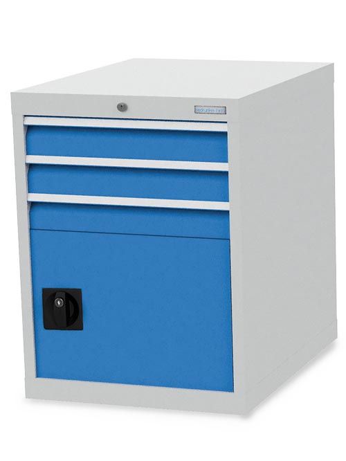 Produktbild Bedrunka+Hirth Schubladenschrank 3 Schubladen sowie 1 Tür 555 x 736 x 819 mm bild 1