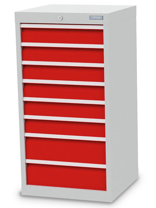 Produktbild Bedrunka+Hirth Schubladenschrank schmal und hoch 8 Schubladen 530 x 500 x 1019 mm