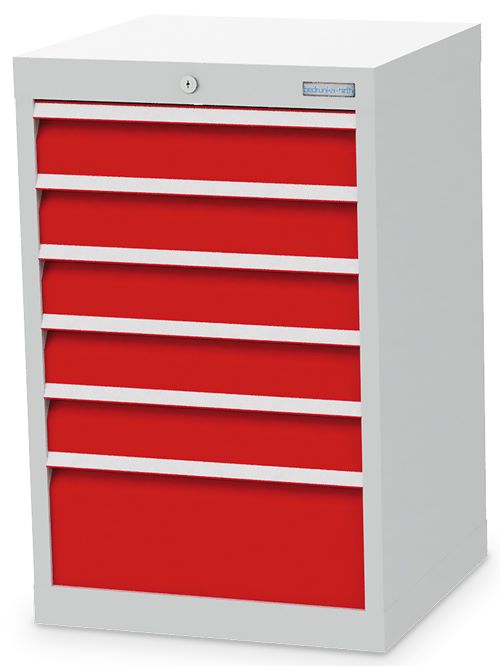 Produktbild Bedrunka+Hirth Schubladenschrank inklusive 6 Schubladen mit Auszugssperre 530 x 500 x 819 mm