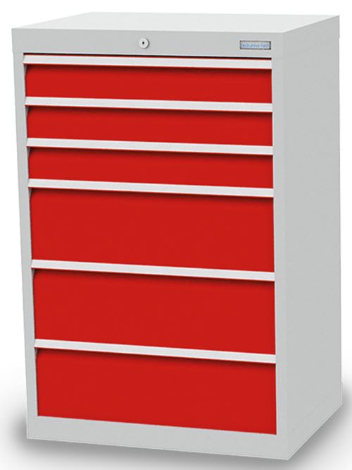Produktbild Bedrunka+Hirth Schubladenschrank 6 fach mit Raster 24-16 680 x 500 x 1019 mm