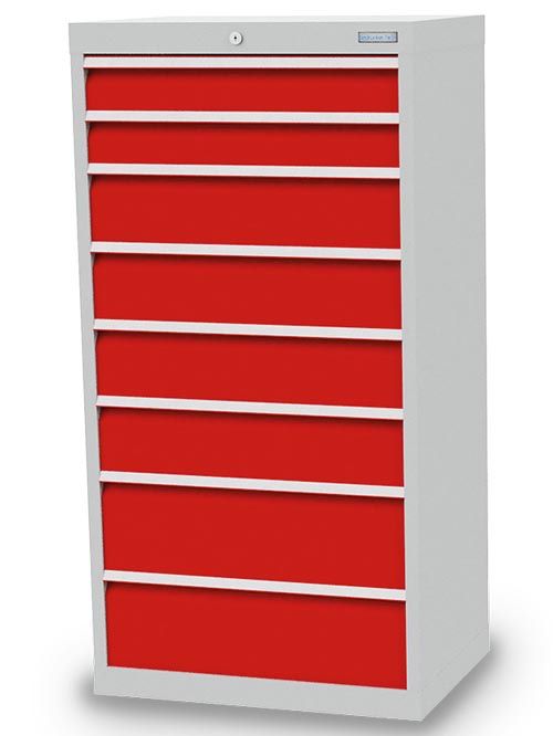 Produktbild Bedrunka+Hirth Schubladenschrank 8 unterschiedliche Schubladen 680 x 500 x 1319 mm