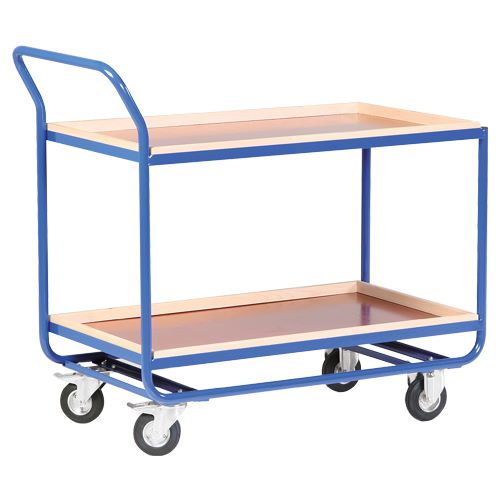 Produktbild Bedrunka+Hirth Stahlrohrtischwagen mit Bock und Lenkrollen 500 x 961 x 1000 mm