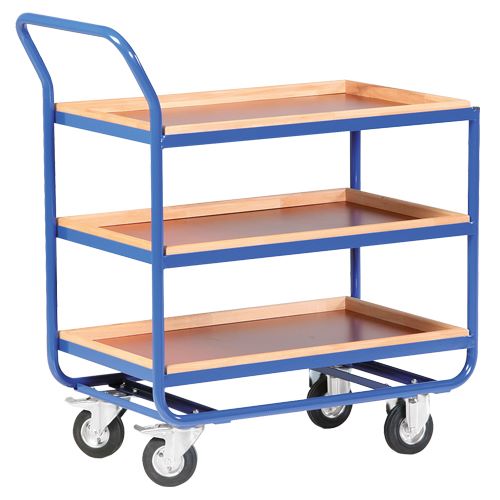 Produktbild Bedrunka+Hirth Stahlrohrtischwagen 3 Ladeflächen H 1000 mm RAL 5010 bild 1