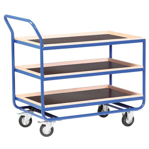 Produktbild Bedrunka+Hirth Stahlrohrtischwagen 3 Ladeflächen mit Gesamtlast 300 kg 600 x 1161 x 1000 mm