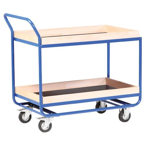 Produktbild Bedrunka+Hirth Stahlrohrtischwagen 2 Ladefläche mit Rollen 600 x 1161 x 1000 mm