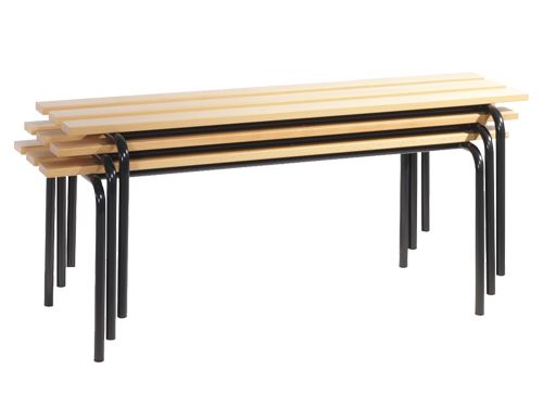 Produktbild Bedrunka+Hirth Stapelbare Sitzbank 6 Füße 2000 x 460 x 460 mm