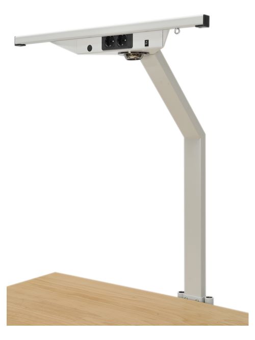 Produktbild Bedrunka+Hirth Stativ mit Steckdosen und Halogenbeleuchtung für Arbeitsplatzsystem