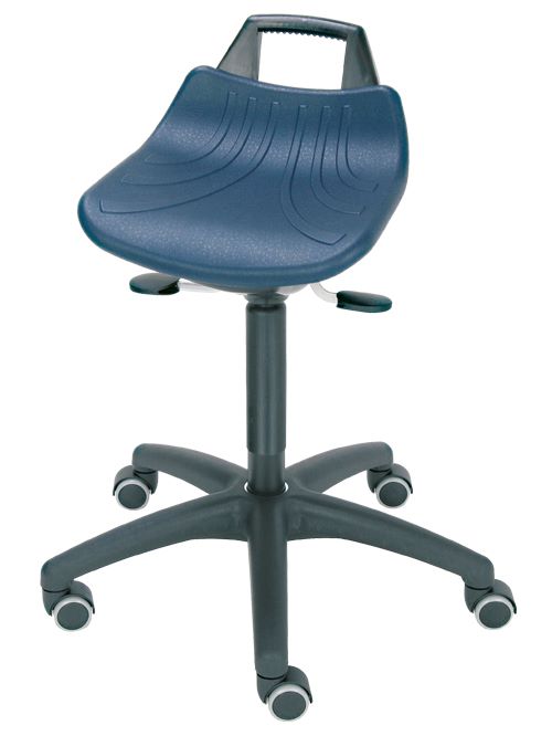 Produktbild Bedrunka+Hirth Stehhilfe mit Sitzhöhenverstellung 490 bis 680 mm PU blau