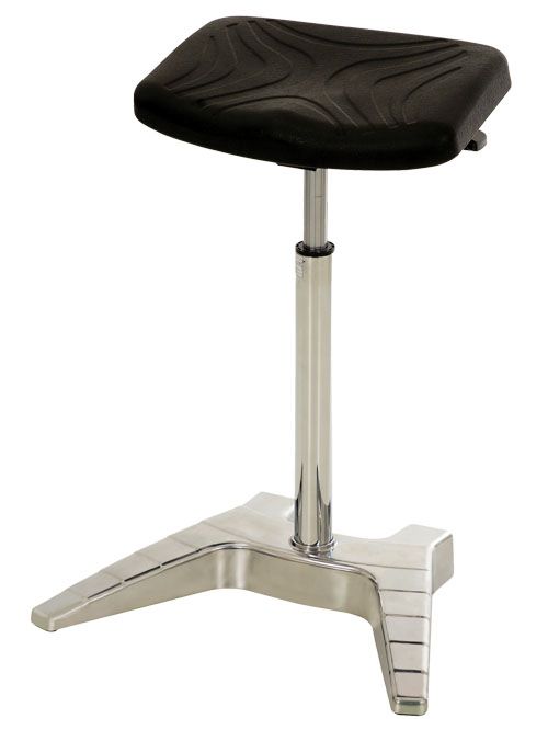 Produktbild Bedrunka+Hirth Stehhilfe mit breitem PU Komfortsitz ohne klappbarer Fußstütze 420 x 700 mm