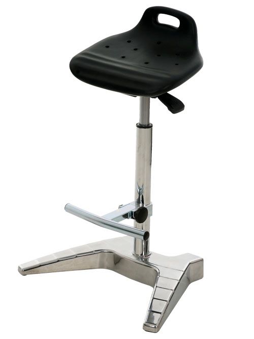 Produktbild Bedrunka+Hirth Stehhilfe mit klappbarer Fußstütze 700 mm hoch schwarz