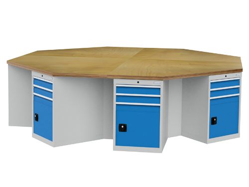 Produktbild Bedrunka+Hirth 8 Eck Werkbank R 18-24 Schubladenanzahl je Schrank 3020 x 3020 x 859 mm
