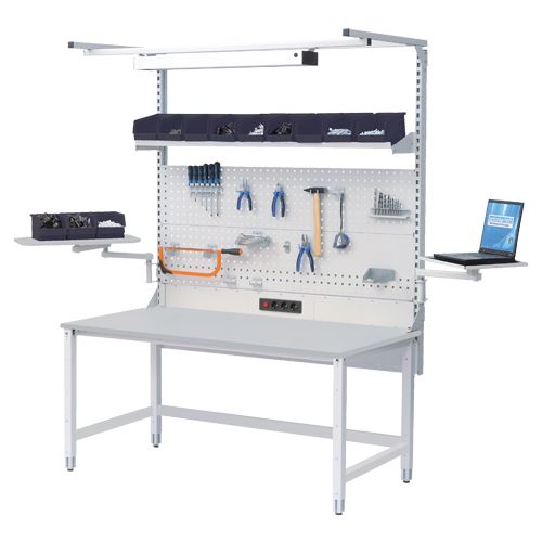 Produktbild Bedrunka+Hirth Tisch workergo 4 Fuß mit den Maßen 1500 x 750 x 700 bis 1045 mm