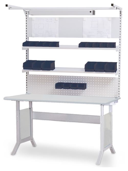 Produktbild Bedrunka+Hirth Tisch workline mit Klemmfeststellung und Multiwand Aufbau 1500 x 750 mm