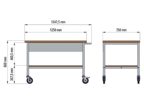 Produktbild Bedrunka+Hirth Transportwagen mit Arbeitsplatte aus Buche Multiplex H 859 mm bild 2