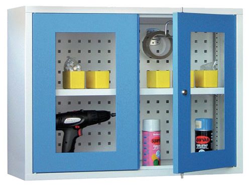 Produktbild Bedrunka+Hirth Wandhängeschrank mit 2 Sichtfenstertüren 1 x Fachboden 800 x 300 x 600 mm