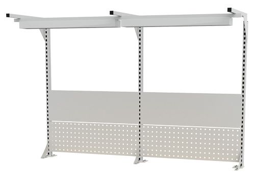 Produktbild Bedrunka+Hirth Werkbankaufbau mit Beleuchtung und Magnetwand RAL 7035 2000 x 1250 mm