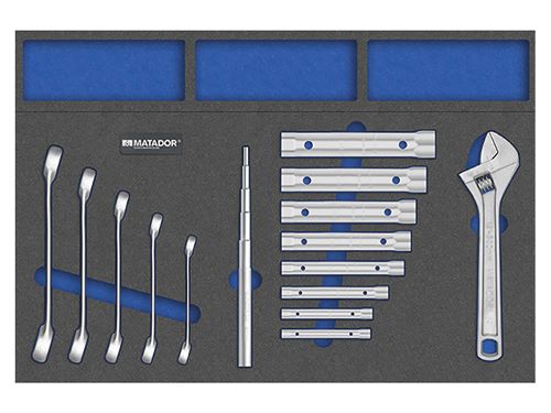 Produktbild Bedrunka+Hirth Werkzeugeinsatz Rohrsteck und offene Doppelringschlüssel Satz 15 teilig 545 x 30