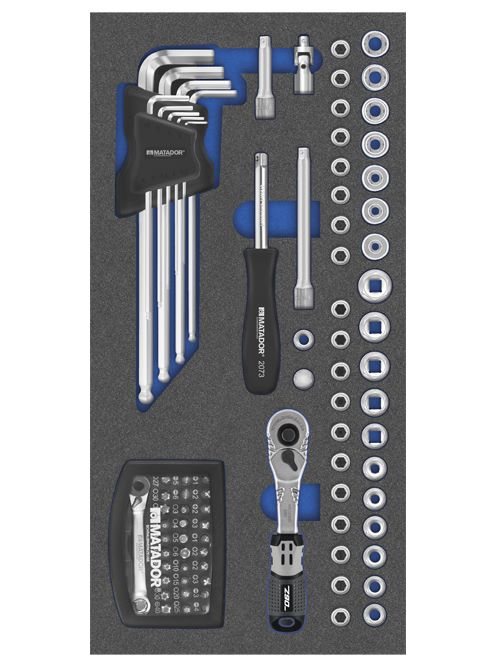 Produktbild Bedrunka+Hirth Werkzeugeinsatz Steckschlüssel Satz 1/4 Zoll 84 teilig BxTxH 400 x 200 x 25 mm