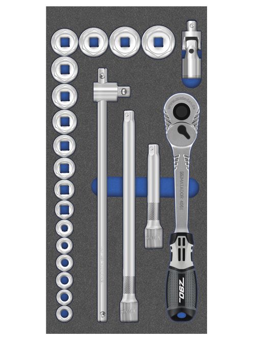 Produktbild Bedrunka+Hirth Werkzeugeinsatz Steckschlüssel Satz 1/2 Zoll 6-kant 22 teilig