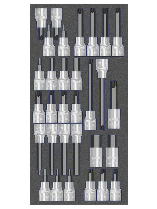 Produktbild Bedrunka+Hirth Werkzeugeinsatz Steckschlüssel Satz 31 teilig BxTxH 400 x 200 x 25 mm