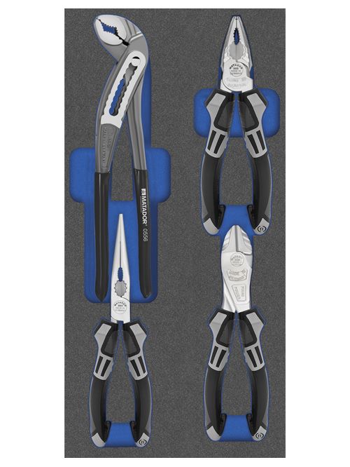 Produktbild Bedrunka+Hirth Werkzeugeinsatz Zangen Satz 4 teilig BxTxH 400 x 200 x 25 mm