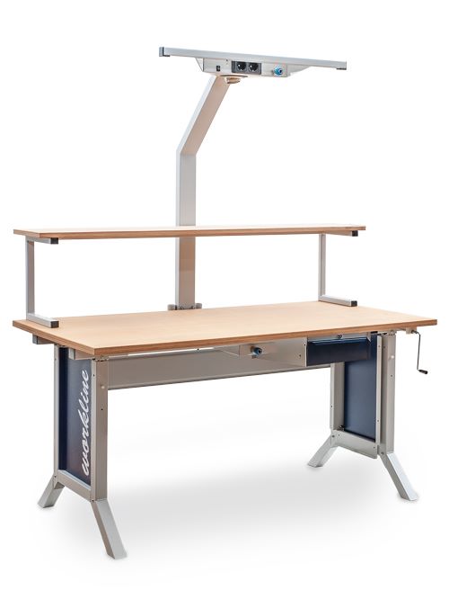 Produktbild Bedrunka+Hirth workline Grundtischkombination 3 Ebenen Buchenplatte 1500 x 750 mm