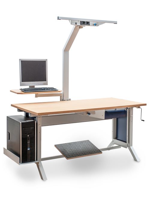 Produktbild Bedrunka+Hirth workline Grundtischkombination Arbeitsplatte aus Buche Multiplex 1500 x 750 mm