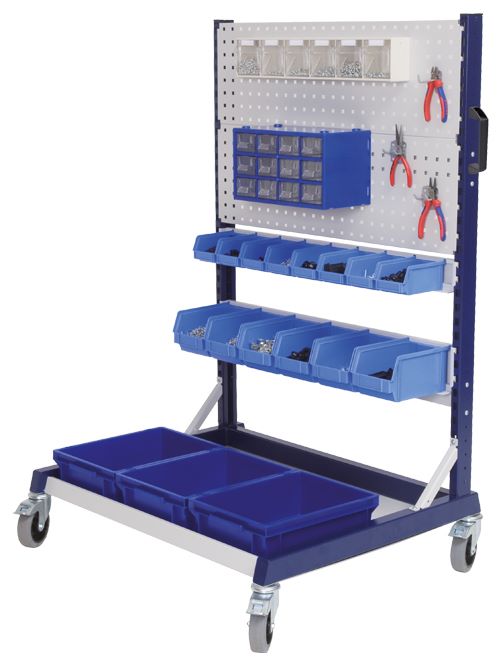 Produktbild Bedrunka+Hirth Workrastermobil Einseitig mit 2 Behälterträger Maße 1000 x 800 x 1476 mm bild 1