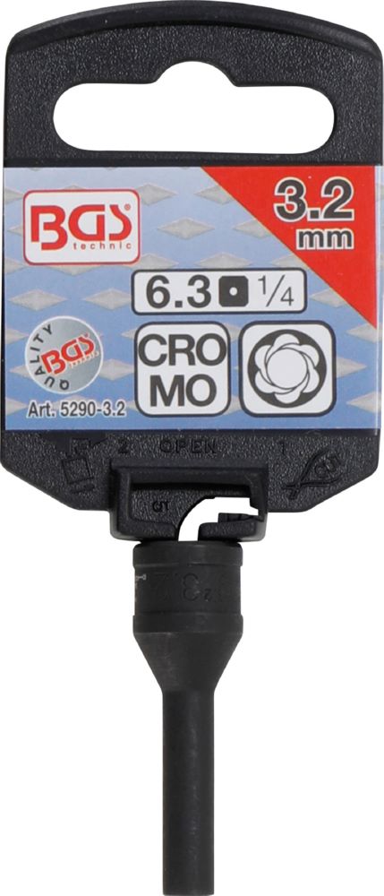 Produktbild BGS Abdreh-Einsatz 3,2 mm Glühkerzenelektrode Antrieb Innenvierkant 6,3 mm 1/4 Zoll bild 2