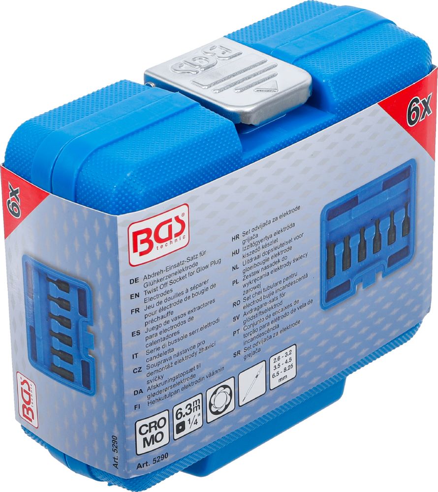 Produktbild BGS Abdreh Einsatz Satz Glühkerzenelektrode Antrieb Innenvierkant 6,3 mm 1/4 Zoll bild 6