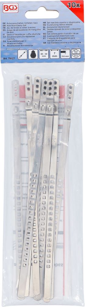 Produktbild BGS Achsmanschetten Schellen Satz 10 teilig Edelstahl rostfrei 7 mm 20 - 50 mm bild 3