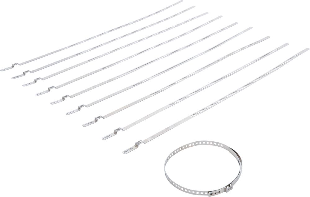 Produktbild BGS Achsmanschetten-Schellen-Satz 10 teilig Edelstahl rostfrei 7 mm 50 - 120 mm