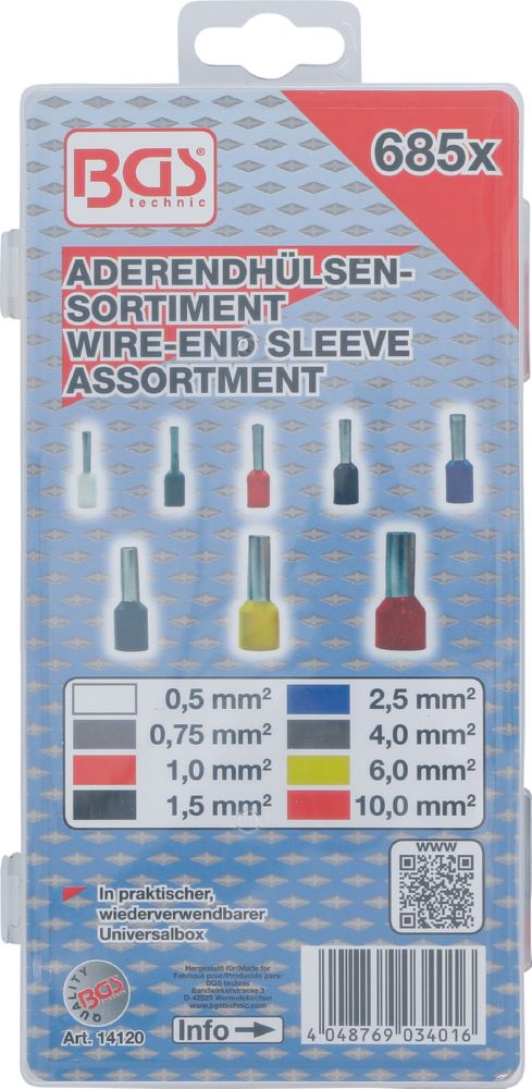 Produktbild Aderendhülsen Sortiment  isoliert 685 teilig bild 3