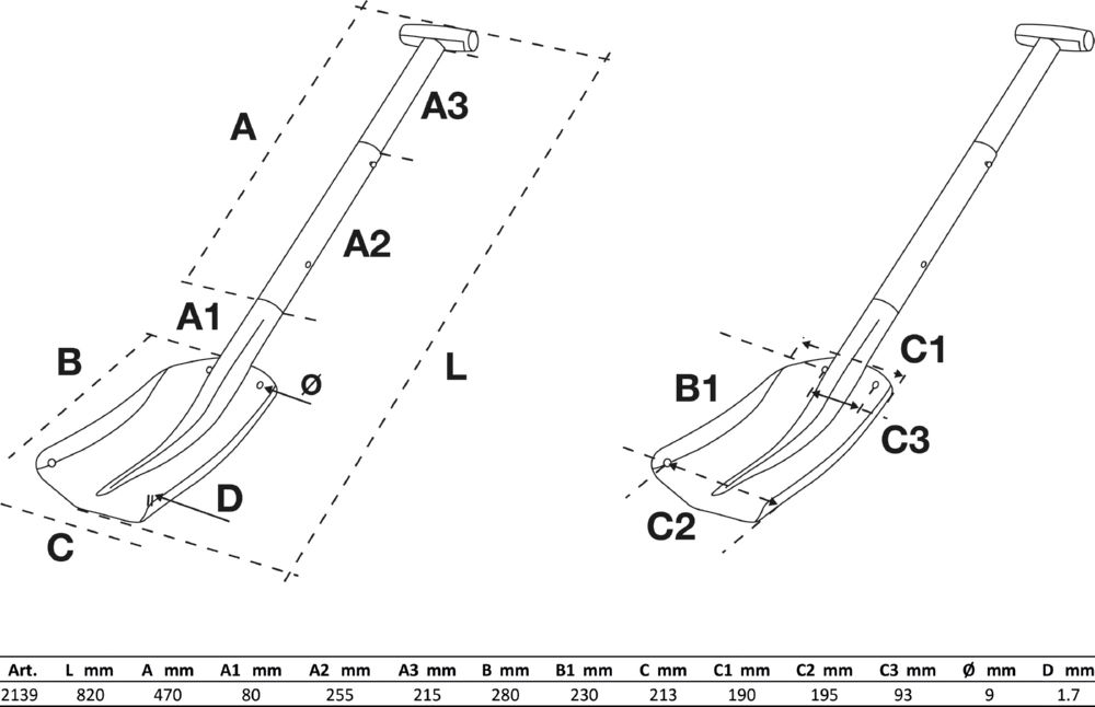 Produktbild Aluminium-Schneeschaufel mit steckbarem Schnellverschluss-Stiel bild 4