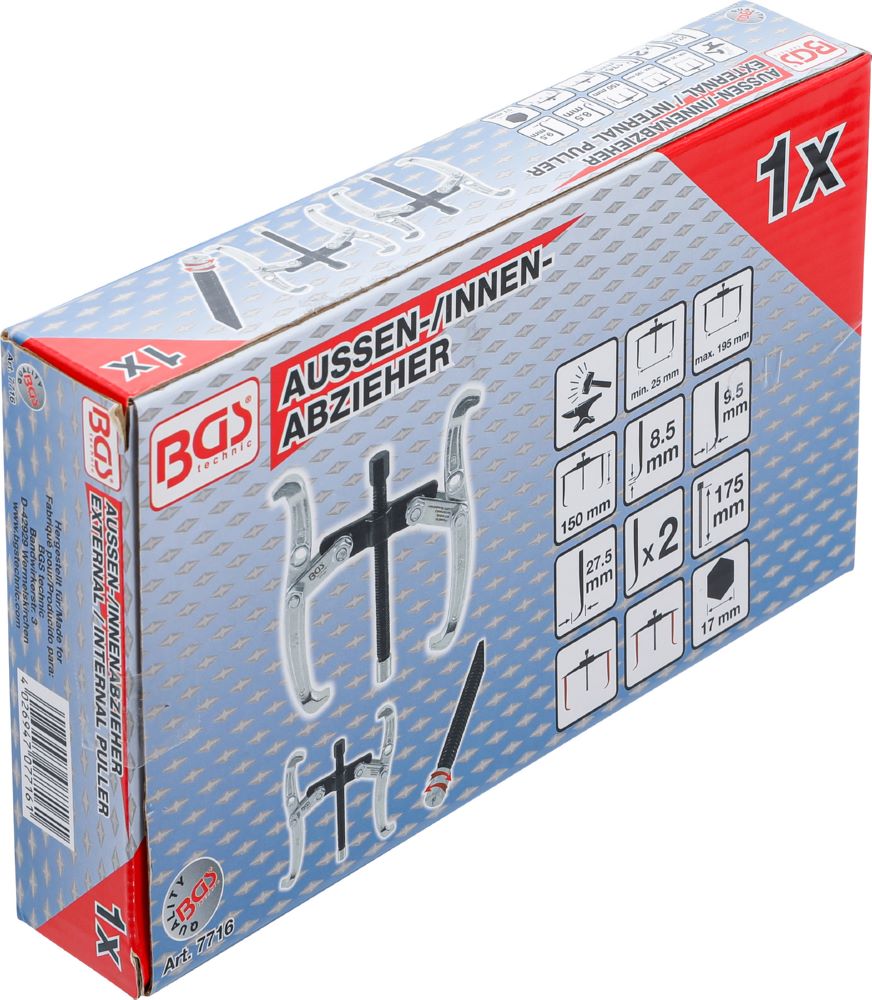 Produktbild BGS Außen Innenabzieher 2-armig 25 - 195 mm bild 4